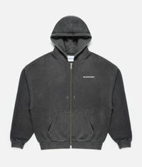 Oversized Uniform Zip Through Hoodie: Pigment Black 