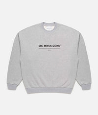 Oversized Linear Crewneck Sweatshirt: Grey 