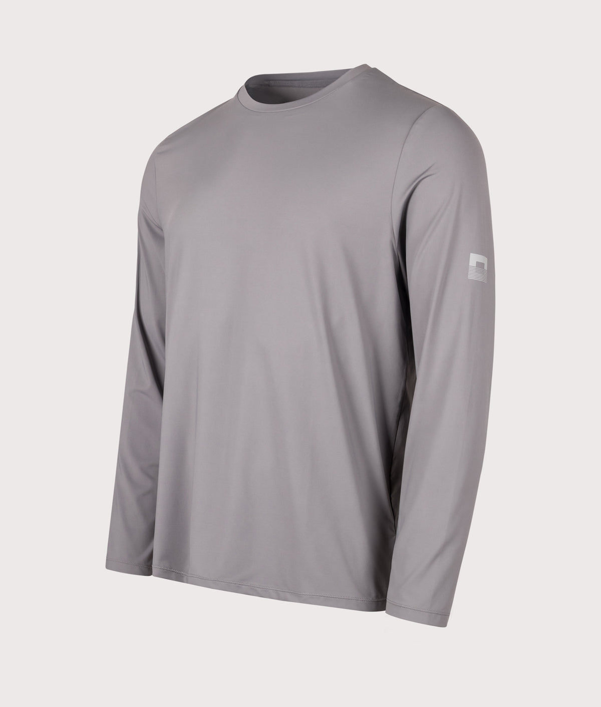 REFLECT Long Sleeve Training T-Shirt in Grey at EQVVS Menswear. Angled front shot.
