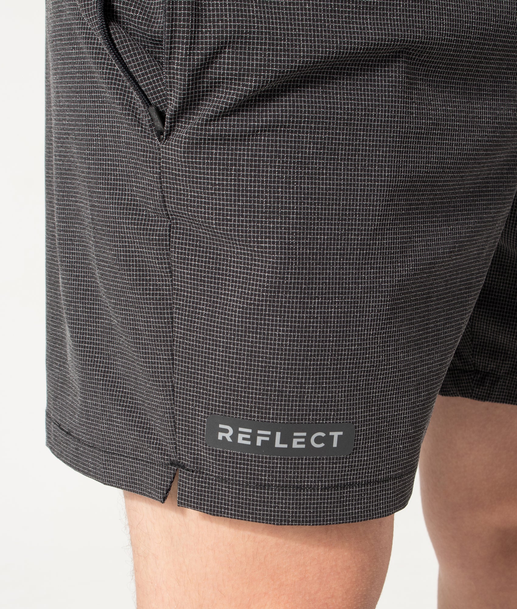 REFLECT Mesh Set Shorts in Black at EQVVS Menswear. Second detail shot.