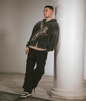 Spirits Mascot Zip Through Hoodie Aged Black | REPRESENT | EQVVS Spirits Mascot Zip Through Hoodie Aged Black | REPRESENT | EQVVS