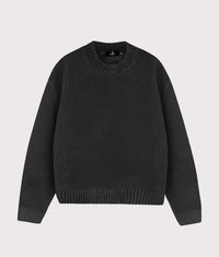 Oversized Fit Open Gauge Knit Jumper: 01 Jet Black 