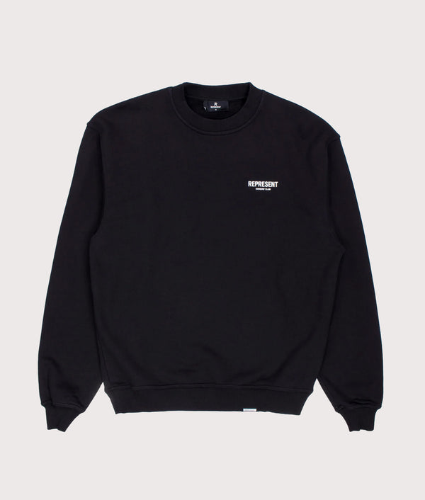 スウェット・トレーナー REPRESENT Black Cotton Sweatshirt Represent Owners Club Sweatshirt Relaxed Fit Black | EQVVS