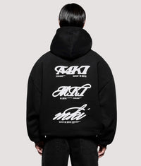 Box Fit Stack Hoodie: Black 