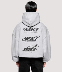 Box Fit Stack Hoodie: Grey 