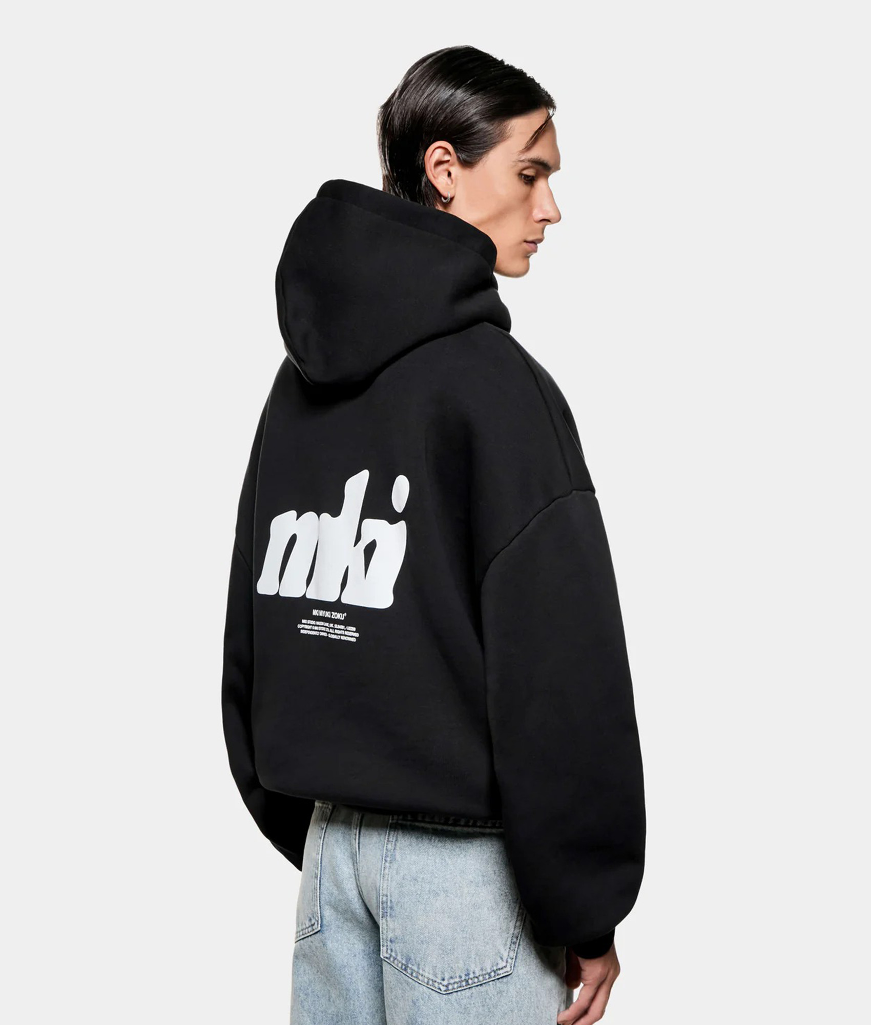 Stamp Hoodie in Black | MKI MIYUKI ZOKU | EQVVS