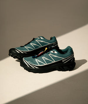 XT-6 GTX Sneakers by Salomon in North Atlantic. Shot by EQVVS. Campaign shot.