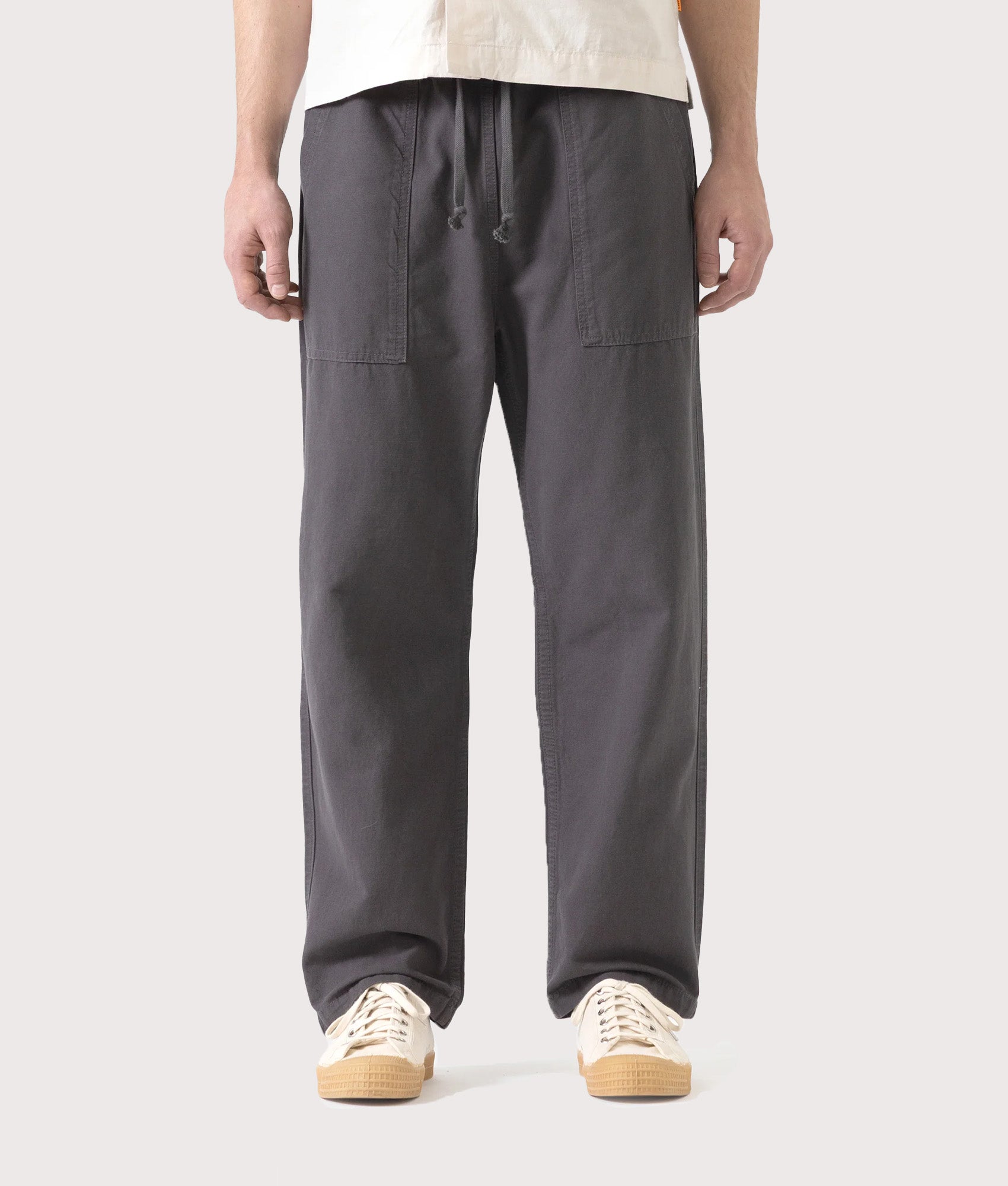 Relaxed Fit Classic Chef Pants in Grey | 100% Cotton | Service Works | EQVVS | Front model shot 