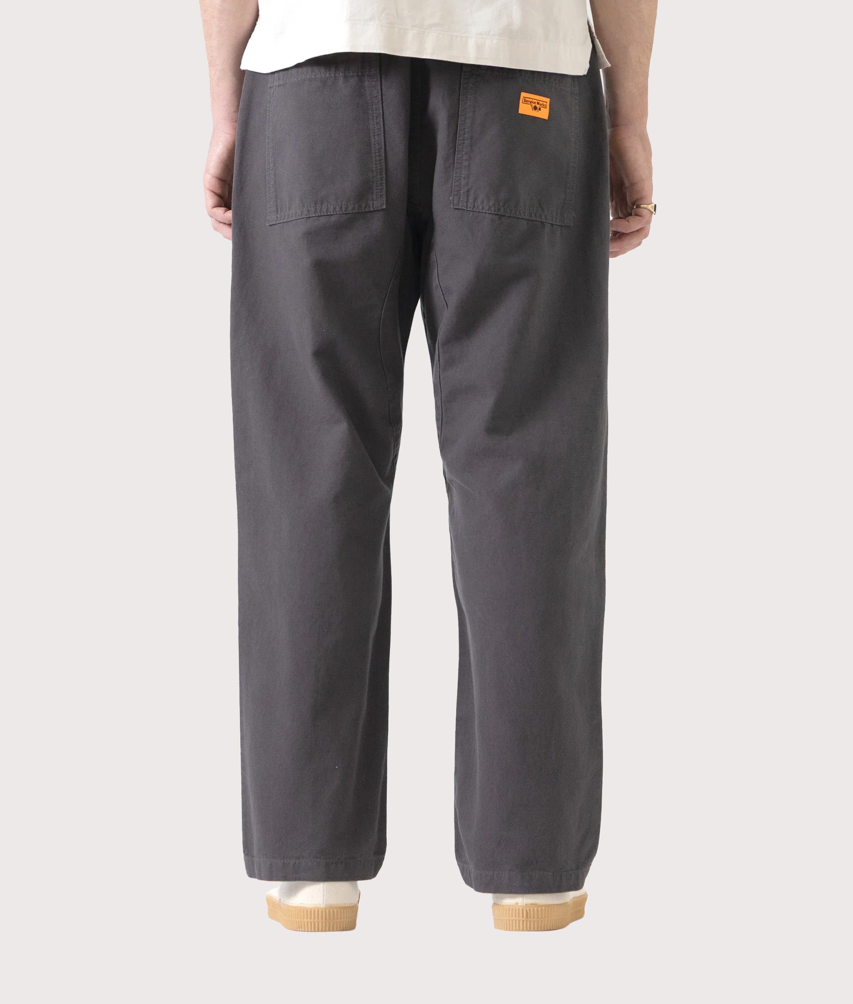 Relaxed Fit Classic Chef Pants in Grey | 100% Cotton | Service Works | EQVVS | Back model shot 
