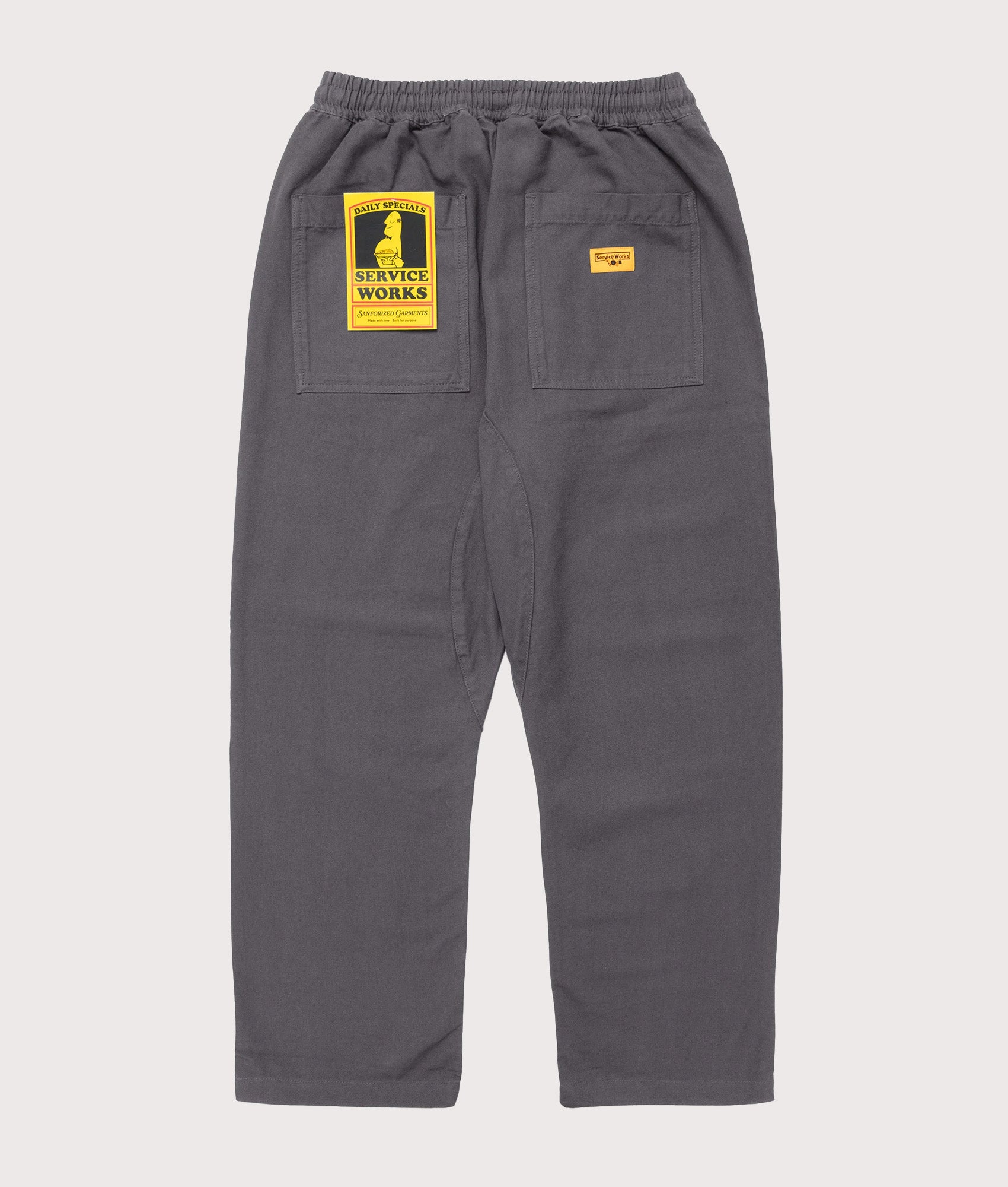 Relaxed Fit Classic Chef Pants in Grey | 100% Cotton | Service Works | EQVVS | Back model shot 