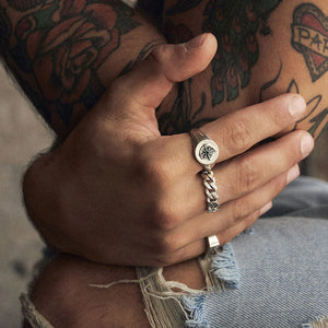 Sterling Silver Cuban Link Ring