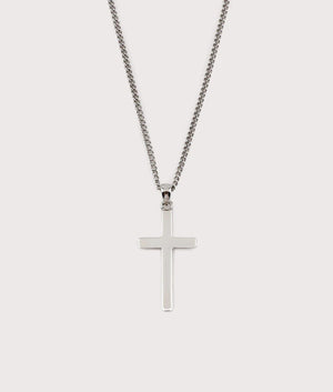Silver Cross Necklace by Serge Denimes. EQVVS Front Angle Shot.