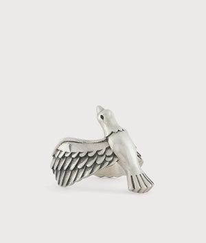 Silver Dove Ring by Serge Denimes. EQVVS Side Angle Shot.