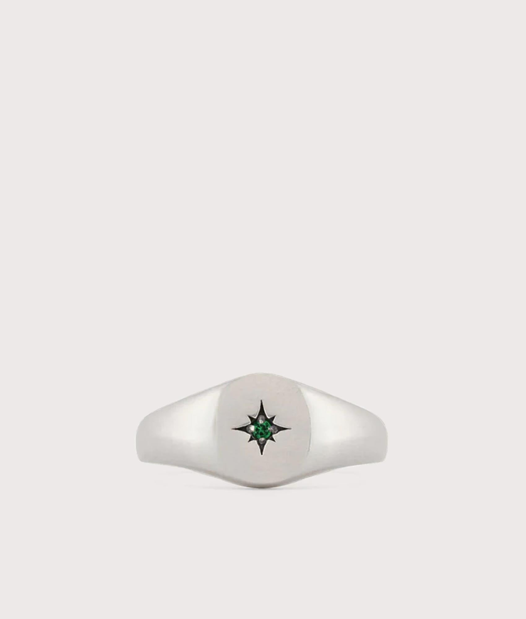 Silver Envy Ring by Serge Denimes at EQVVS Menswear. Front shot.