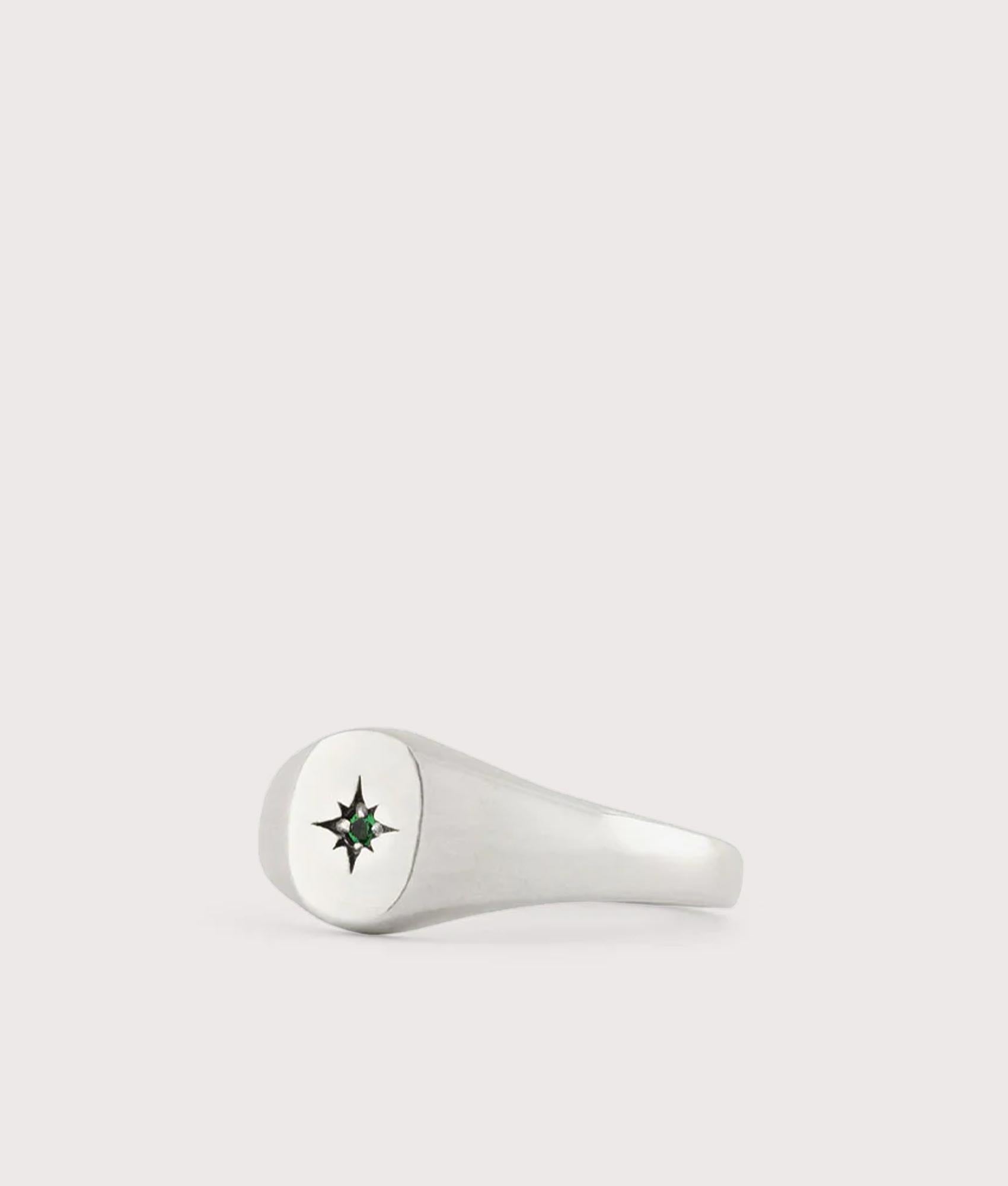Silver Envy Ring by Serge Denimes at EQVVS Menswear. Angled Front shot. 