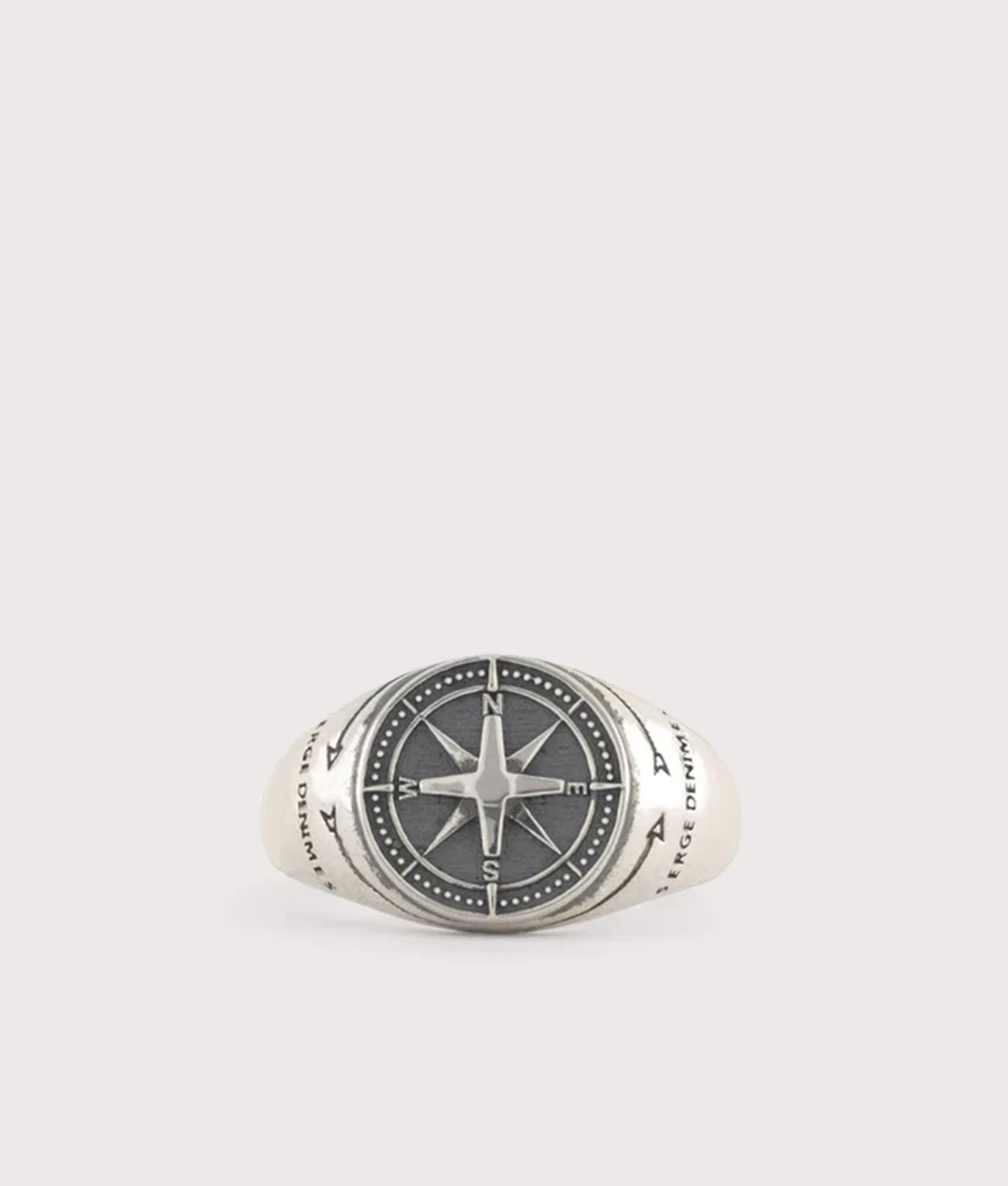 Silver Napoleon Ring by Serge Denimes at EQVVS Menswear. Front shot.