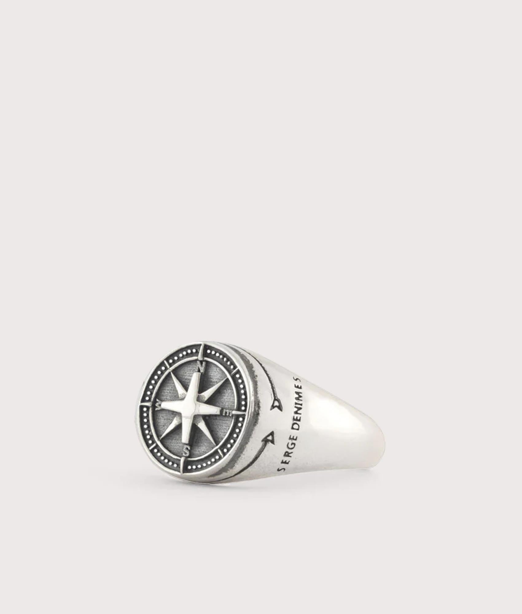 Silver Napoleon Ring by Serge Denimes at EQVVS Menswear.  Side Angle Shot.