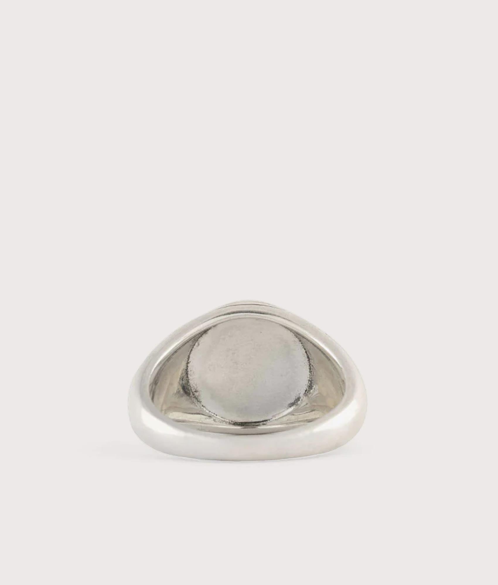 Silver Napoleon Ring by Serge Denimes at EQVVS Menswear. Back shot.