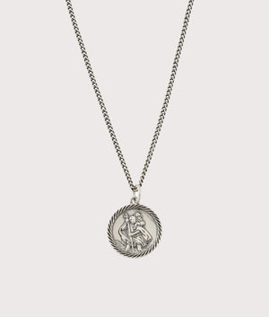 Silver St Christopher Necklace by Serge Denimes. EQVVS Front Angle Shot.