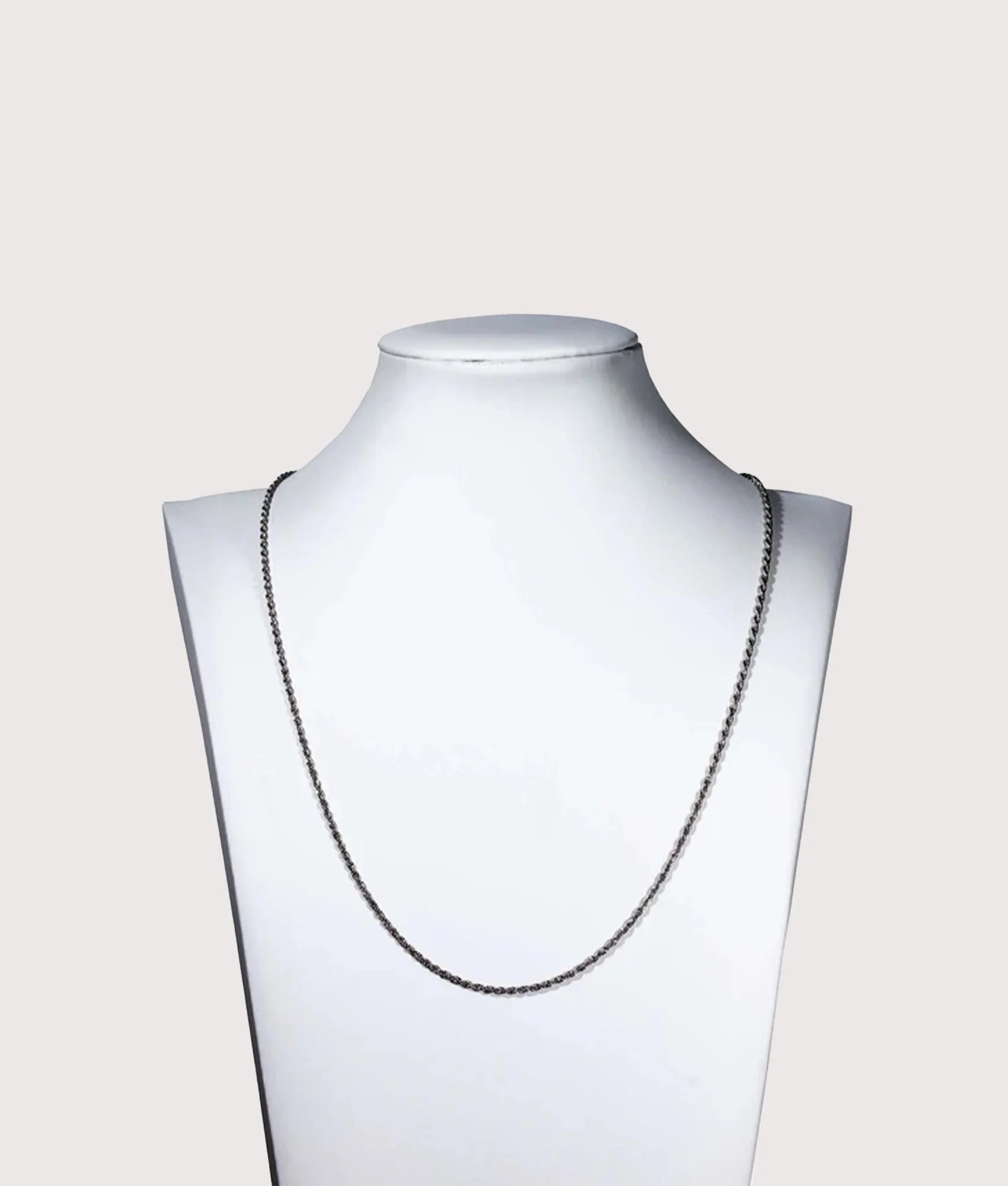 Silver Stainless Steel Twist Rope Chain 6mm 22"