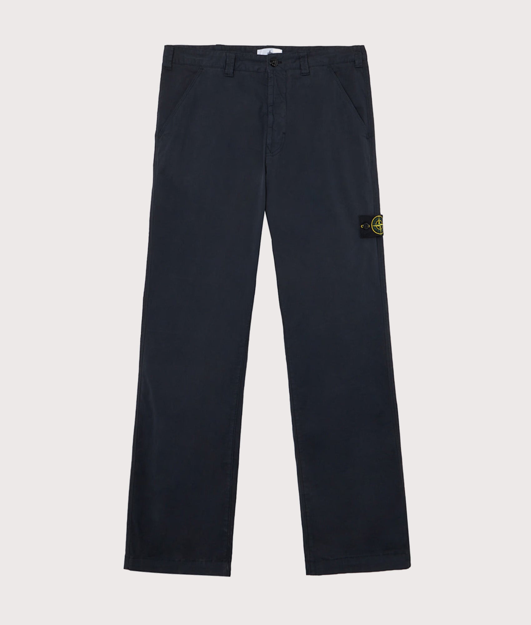 Stone Island Trousers in the Navy Blue at EQVVS Menswear. Front shot.