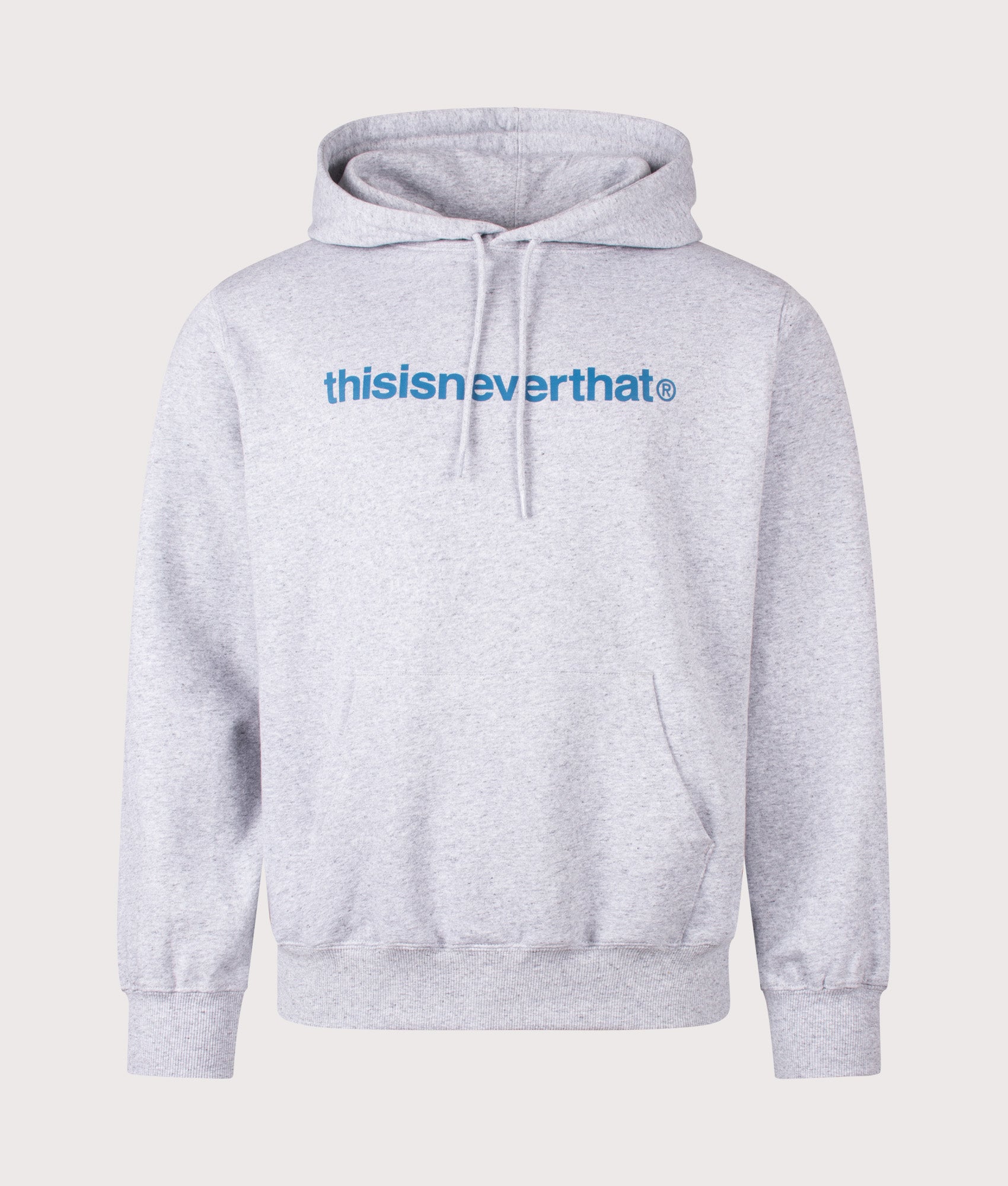 T-Logo LT Hoodie in Grey by thisisneverthat. Shot by EQVVS. Front shot.