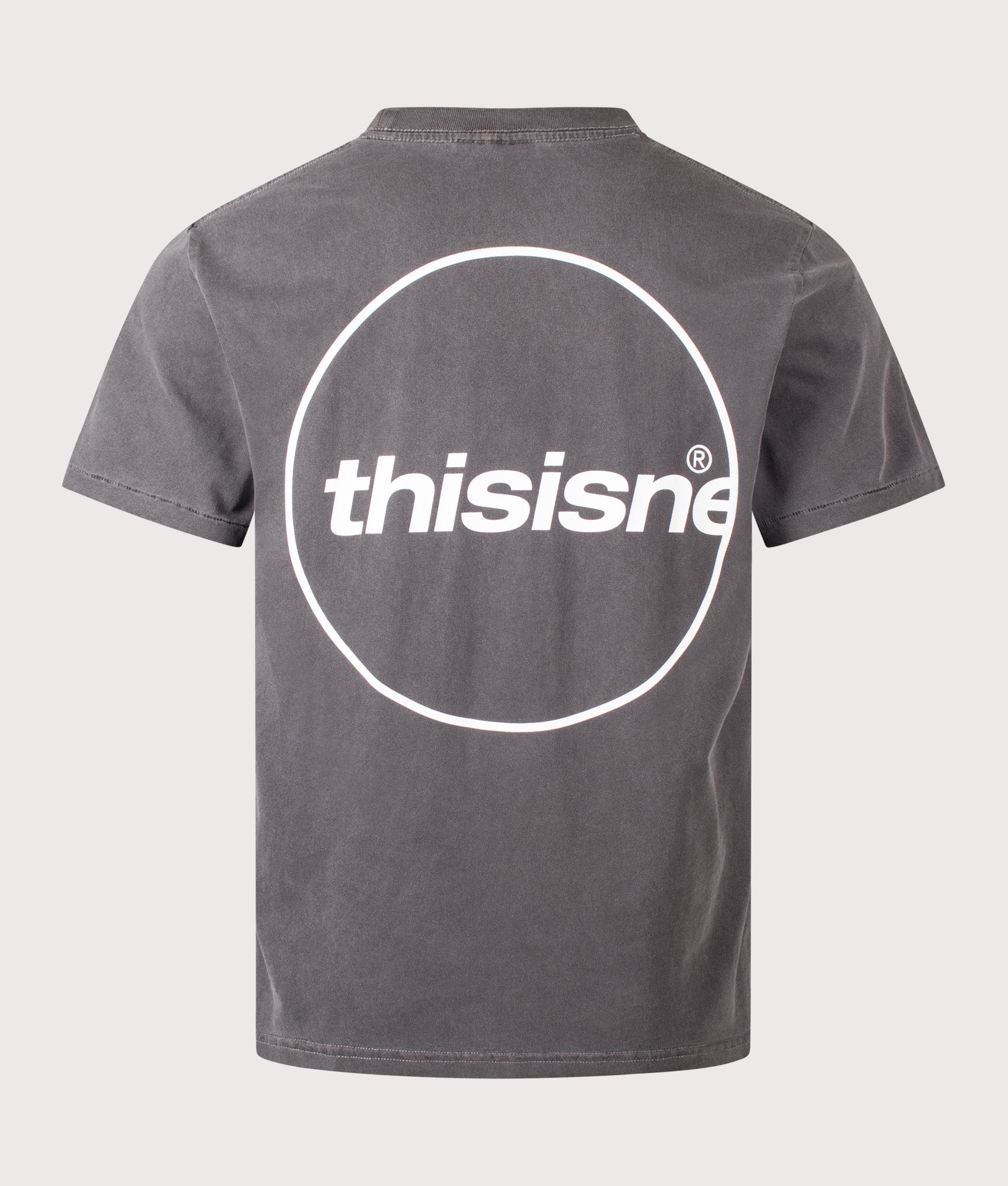 C-Logo T-Shirt in Charcoal by thisisneverthat. Shot by EQVVS. Back shot.