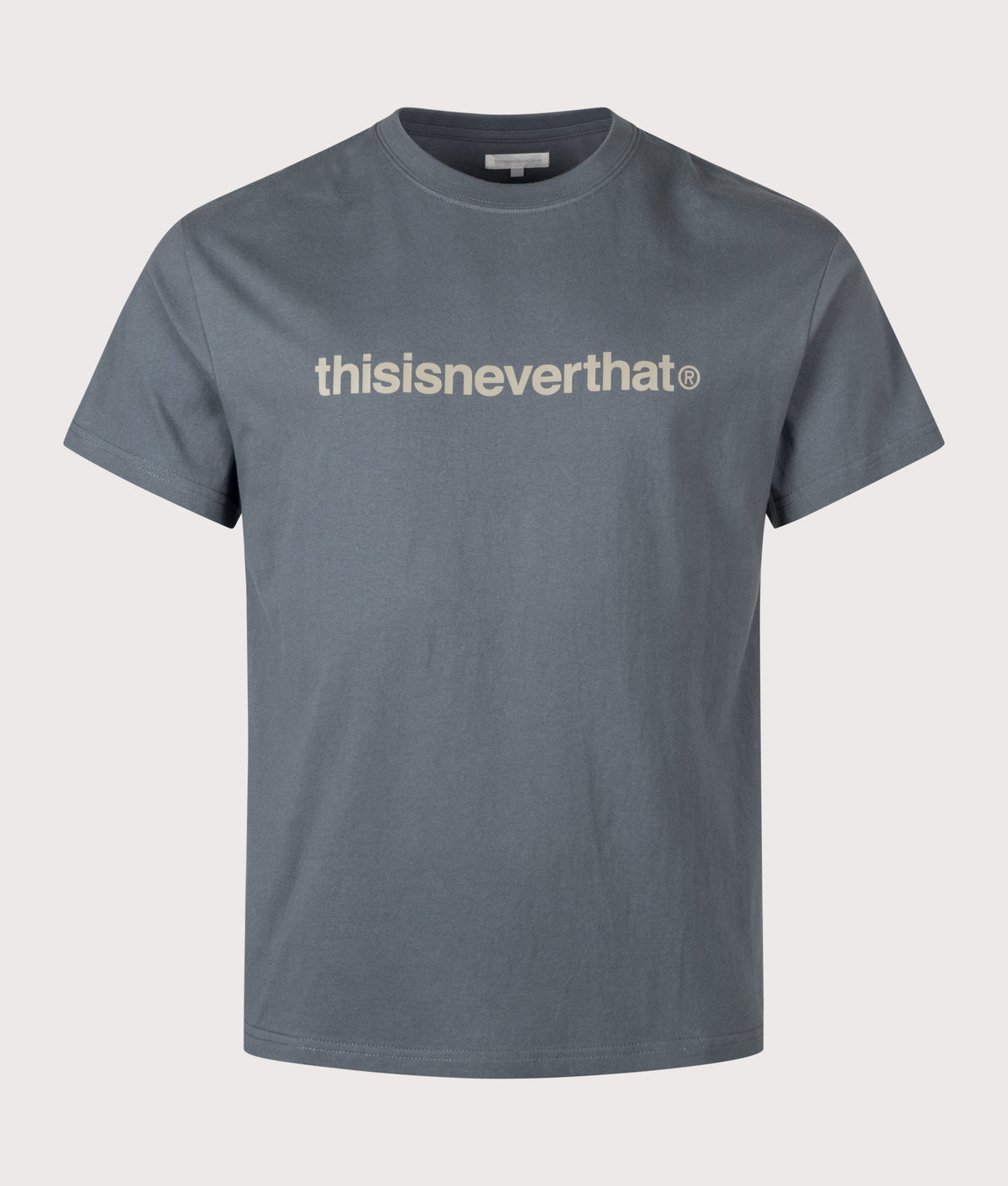 thisisneverthat Regular Fit T-Logo T-Shirt in  Blue Grey at EQVVS Menswear. Front shot.