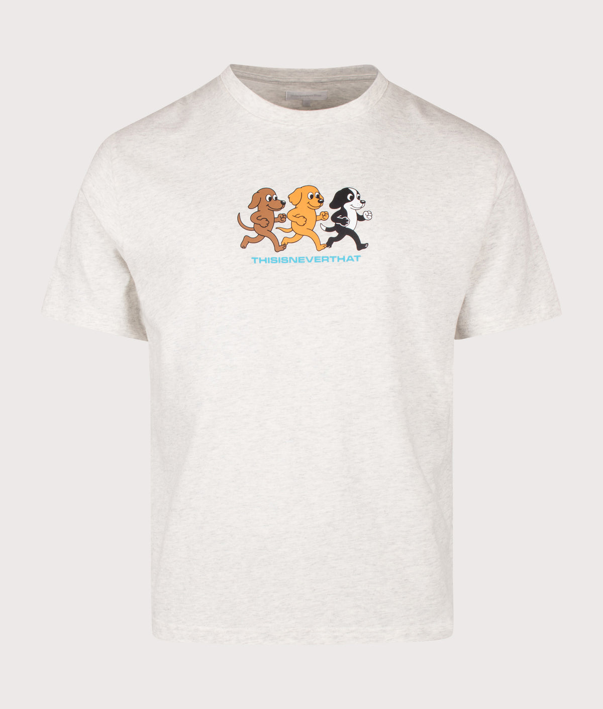 thisisneverthat Regular Fit Dogs T-Shirt in Oatmeal at EQVVS Menswear. Front shot.