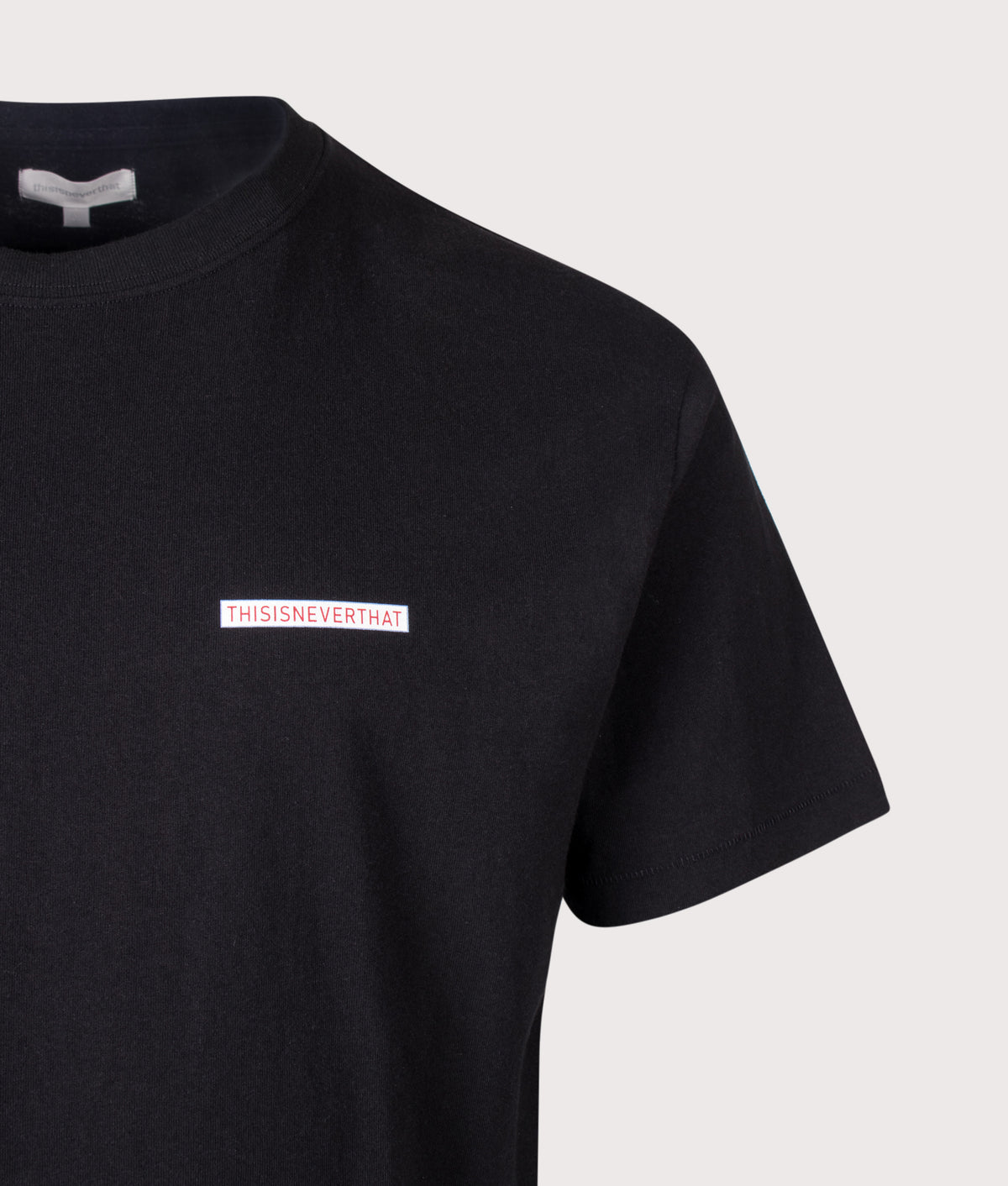 thisisneverthat Regular Fit Saturn T-Shirt in Black at EQVVS Menswear. Detail shot.