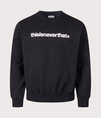Regular Fit T-Logo Crewneck Sweatshirt: Black 