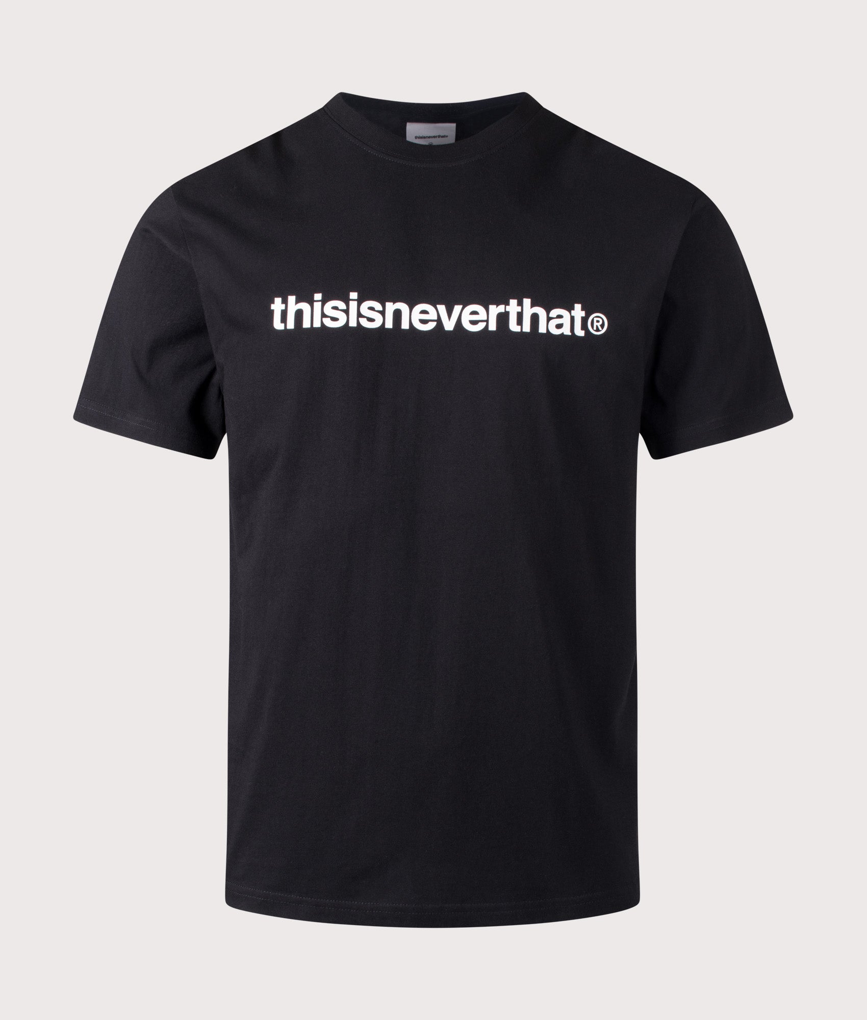 T-Logo T-Shirt in Black by thisisneverthat. Shot by EQVVS. Front shot.