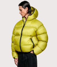 Translucent Bubble Jacket: Chartreuse 