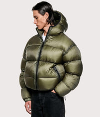 Translucent Bubble Jacket: Olive 