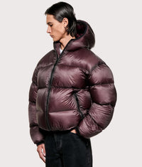 Translucent Bubble Jacket: Raisin 