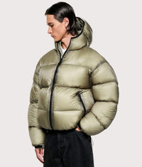 Translucent Bubble Jacket: Sage 