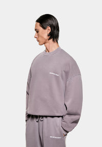 Oversized Uniform Crewneck Sweatshirt: Pigment Raisin 