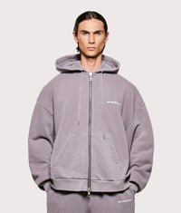 Oversized Uniform Quarter Zip Sweatshirt: Pigment Raisin 