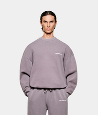 Oversized Uniform Crewneck Sweatshirt: Pigment Raisin 