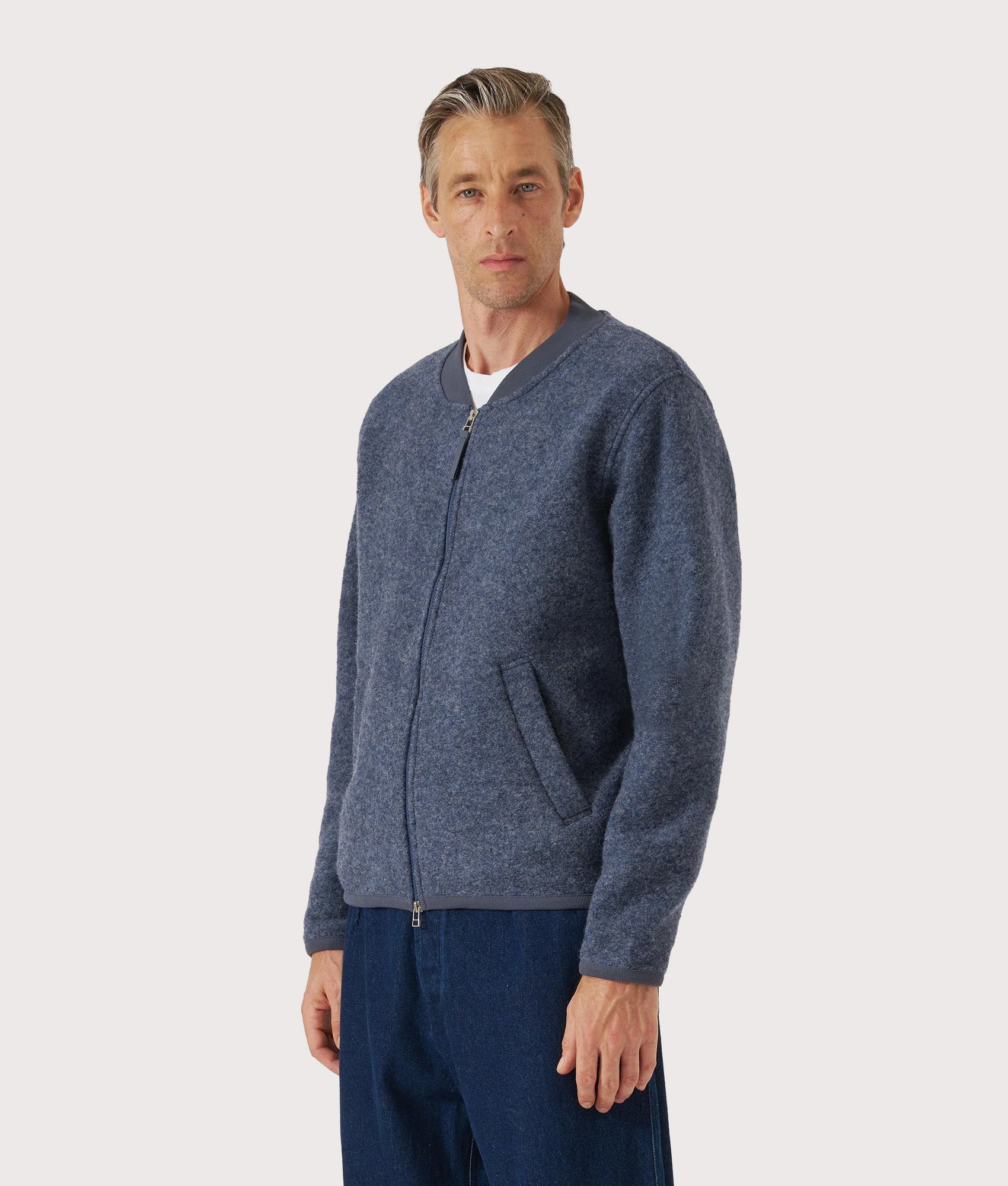 Wool Zip Bomber Jacket