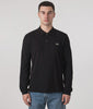 Long Sleeve Croc Logo Polo Shirt in Black. | Lacoste | Shot at EQVVS | Model Video