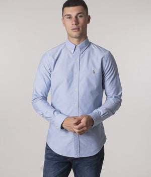 Slim-Fit-Oxford-Shirt-Blue-Polo-Ralph-Lauren-EQVVS-Model-Video