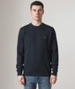 BOSS Relaxed Fit Westart Sweatshirt in Dark Blue at EQVVS Menswear. Model video.