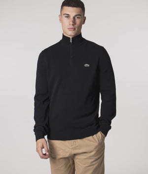 Quarter-Zip-Knit-Black-Lacoste-EQVVS-Model-Video