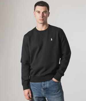Polo Ralph Lauren Double Knit Sweatshirt in Polo Black at EQVVS Menswear. Model Video.