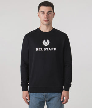  Belstaff-Signature-Crewneck-Sweatshirt-Black/Off-White-Belstaff-EQVVS-Front-Model-Video