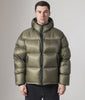MKI MIYUKI ZOKU Translucent Bubble Jacket in Olive at EQVVS Menswear.  Model video.