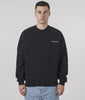 MKI MIYUKI ZOKU Oversized Uniform Crewneck Sweatshirt in Black at EQVVS Menswear. Model video.