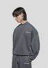 MKI Miyuki Zoku oversized Uniform Crew Sweatshirt in Pigment Black at EQVVS Menswear. Model video. 