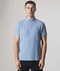 Polo Ralph Lauren Custom Slim Fit Mesh Polo Shirt in Jamaica Heather at EQVVS Menswear. Model Back shot.